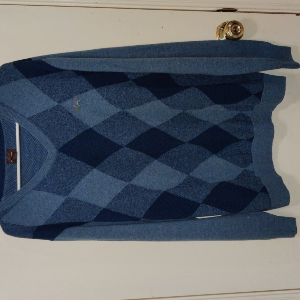 Men's argyle sweater, v neck